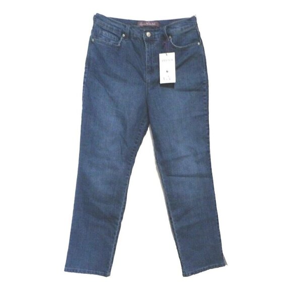 GLORIA VANDERBILT slimming blue jeans high waist straight leg size 10 inseam 28" - Picture 1 of 4